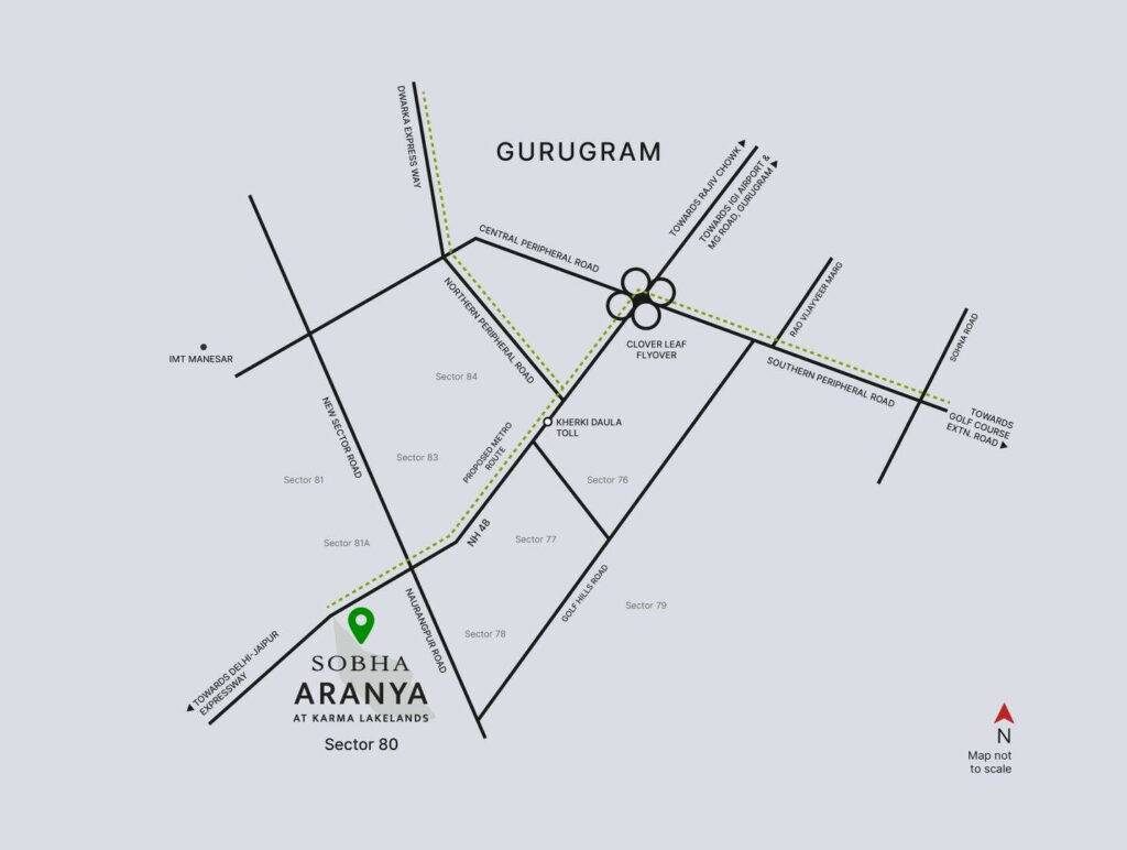 Location Map of Sobha Aranya Project